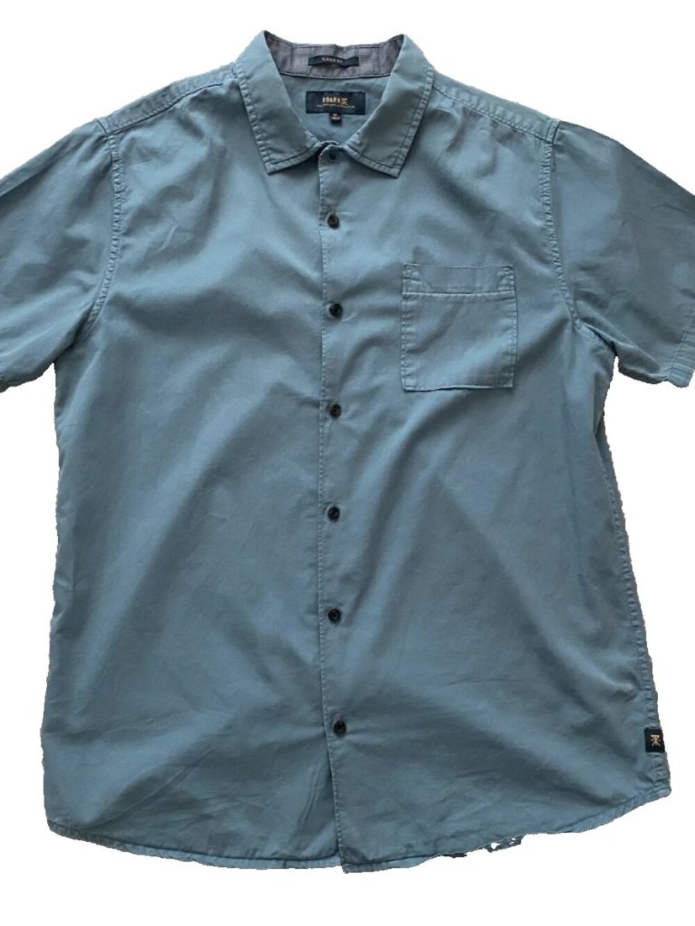 Roark Button-Up Shirt Men's Medium Blue Collared Classic Fit Short Sleeve